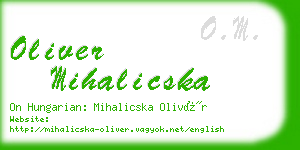 oliver mihalicska business card